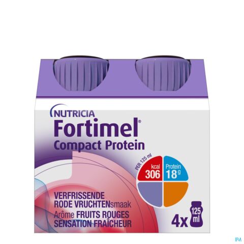 Fortimel Compact Protein Verfrissende Rode Vruchten 4x125ml