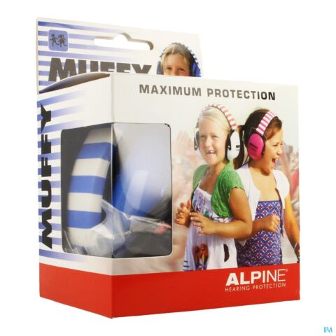 Alpine Muffy Oorkap Kids Blauw/Wit 1 Stuk