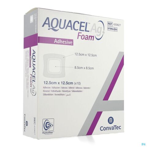 Aquacel Ag Foam Adhesief 12,5x12,5cm 10