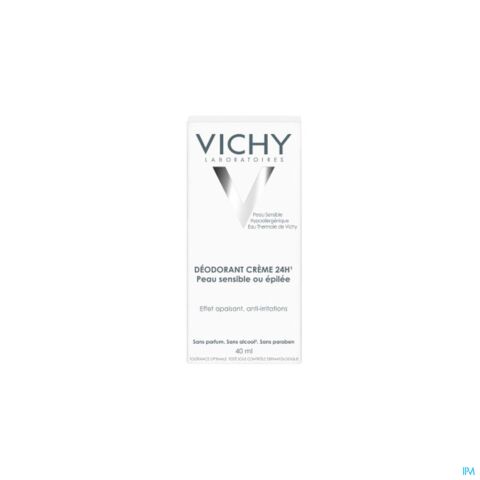 Vichy Deodorant Crème Gevoelige of Geëpileerde Huid 24 Uren 40ml
