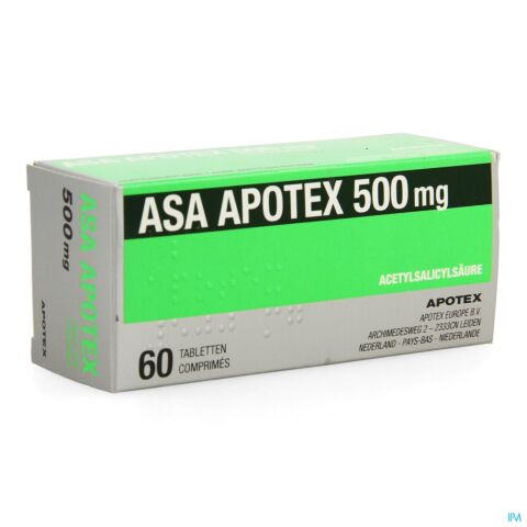 Asa Apotex 500mg Comp 60 X 500mg