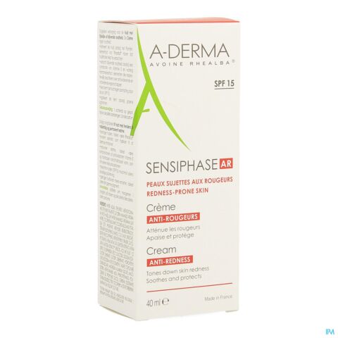 A-Derma Sensiphase A.R. Verzorgende Crème Tegen Roodheid Tube 40ml