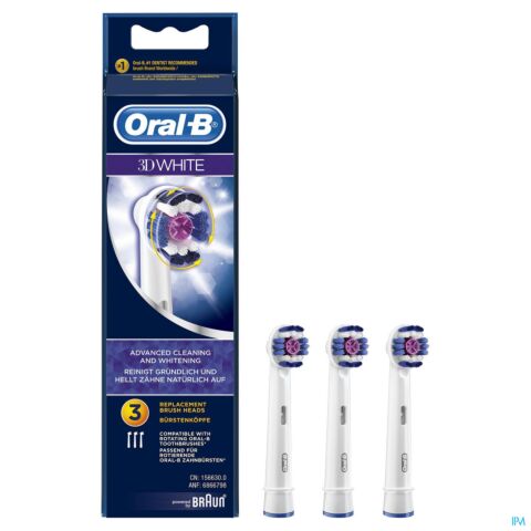 Oral-B Opzetborstel EB18 3D White 3 Stuks