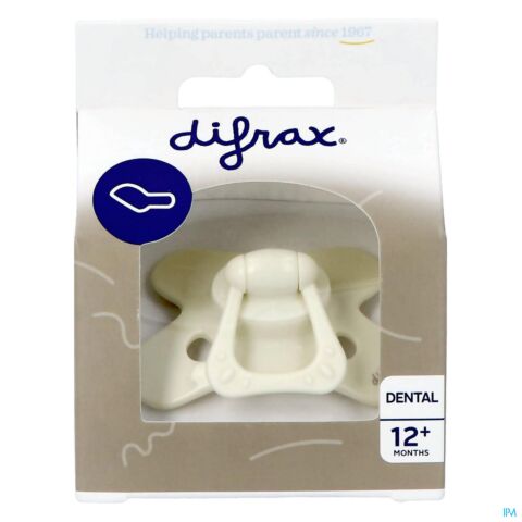 Difrax Fopspeen Dental +12m Uni/pure Cr/popcorn