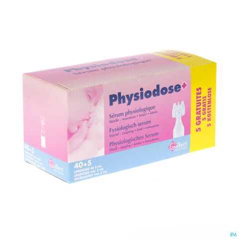 Physiodose Fysiologisch Serum 40+5 Unidoses Gratis