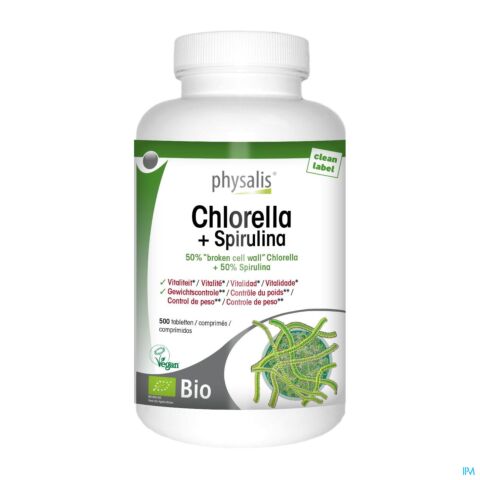 Physalis Chlorella + Spirulina 400mg Comp 500