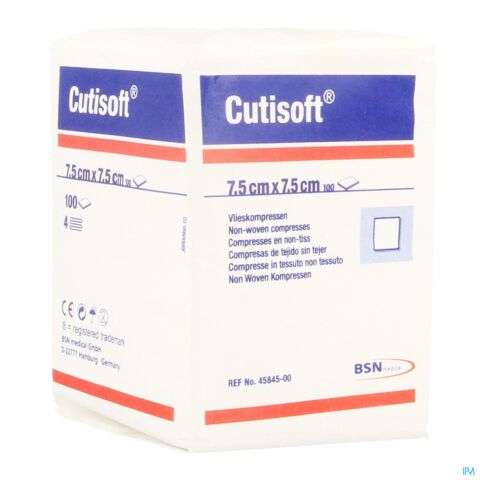 Cutisoft N/st Non Woven 4pl 7,5x 7,5cm 100