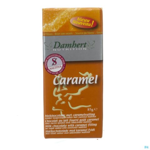 Damhert Chocolade Tablet Melk/caramel Z/suiker 85g