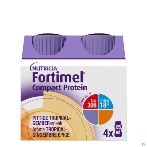 Fortimel Compact Protein Pittige Tropical-Gember 4x125ml