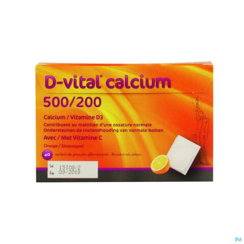 D Vital Calcium 500/200 Sinaas 40 Zakjes