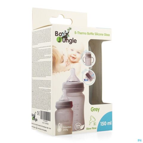 B-thermo Glass Bottle 150ml Grey