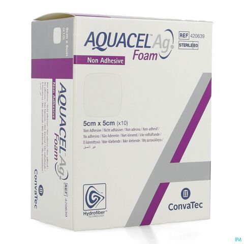 Aquacel Ag Foam Non Adhesief 5x5cm 10