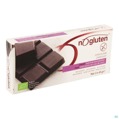 Nogluten Chocoladereep Zwart Bio2x45g 3996 Revogan