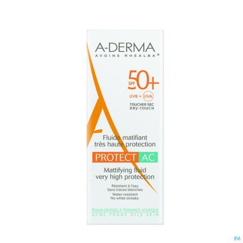 A-Derma Protect AC Matterende Fluide Acne SPF50+ 40ml