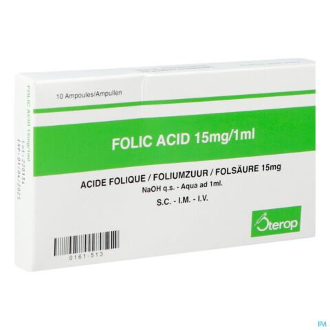 Acide Folique Iv Amp 10 X 15mg/1ml