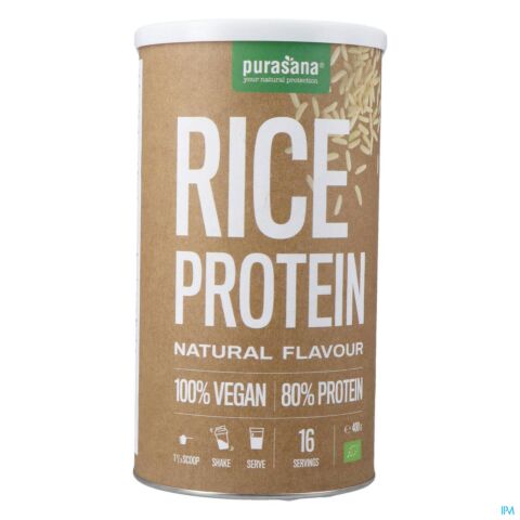 Purasana Vegan Rijst Protein 80% Naturel Bio 400g