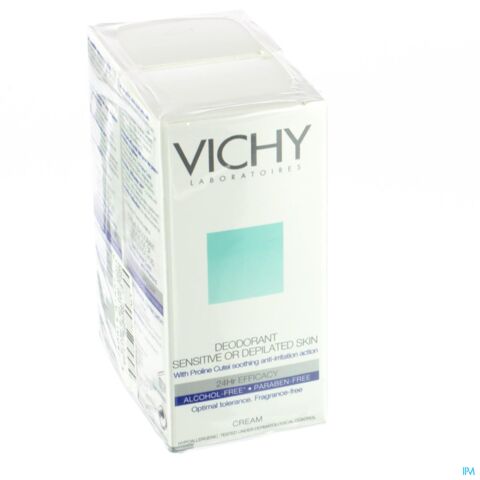 Vichy Deo Gevoelige Of Geëpileerde Huid 24u Crème Duo 2e -50% 2x40ml