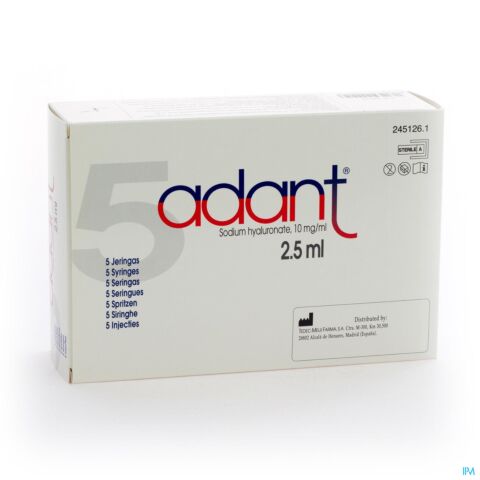 Adant Opl 1% Inj Intra Articul. 5x2,5ml/3ml Spuit