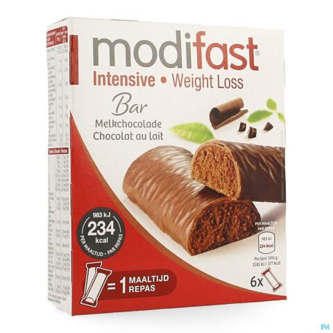 Modifast Intensive Snack&Meal Chocoladereep 6 Stuks