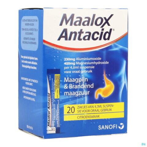 Maalox Citroen Suspensie Monodosis 20 Zakjes