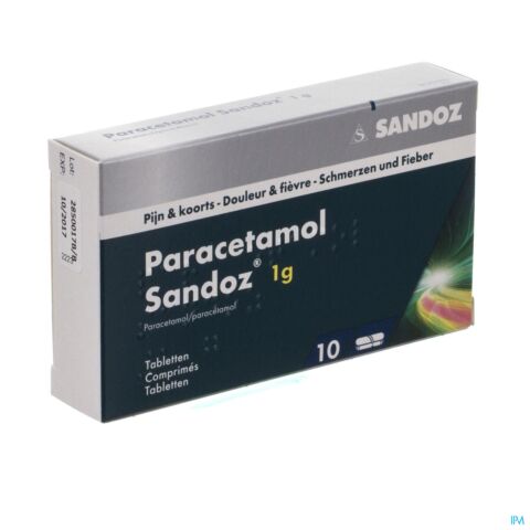 Paracetamol 1g Sandoz Tabl 10