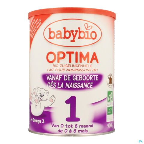 Babybio Optima 1 Zuigel.melk Bio Bifidus 0-6m 900g