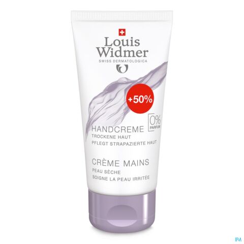 Louis Widmer Handcrème Zonder Parfum Promo 50+25ml Gratis