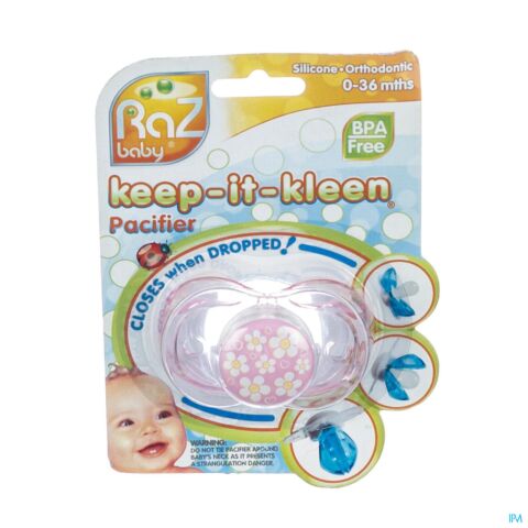 Raz Baby Keep It Clean Fopsp Pink+flower/heart