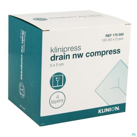 Klinion Drainkompres N/wov.4l 5x 5cm 50x2 4175050