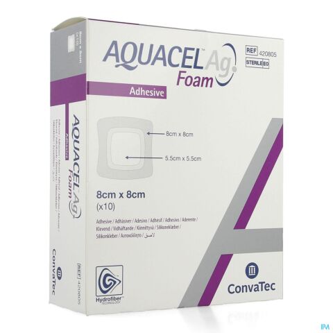 Aquacel Ag Foam Adhesief 8x8cm 10