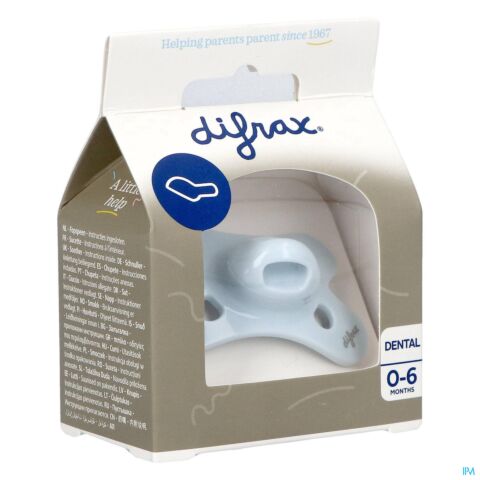 Difrax Fopspeen Dental 0-6m Uni/pure Blauw/ice