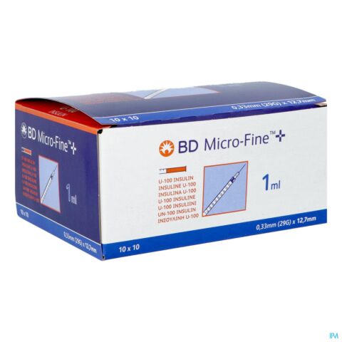 BD Microfine+ Insulinespuit 1ml 29g 12,7mm 100 Stuks