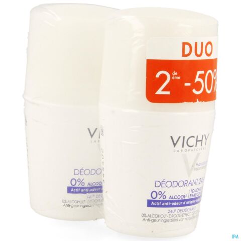 Vichy Deo Reactieve Huid 24u Roll-On Duo 2e -50% 2x50ml