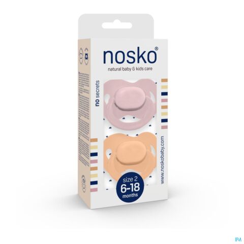 Nosko Fopspeen 6-18 M Baby Pink + Peach