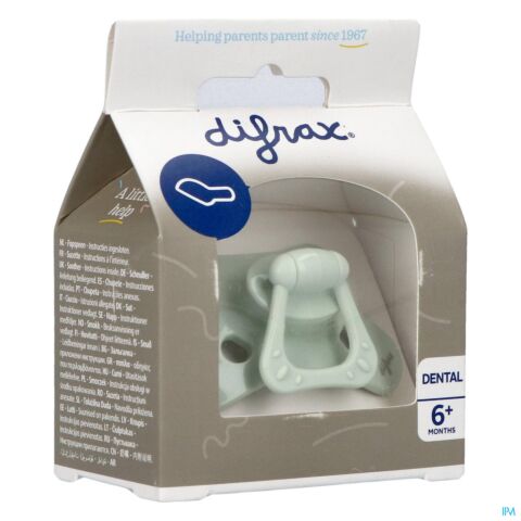 Difrax Fopspeen Dental +6m Uni/pure Groen/pistach