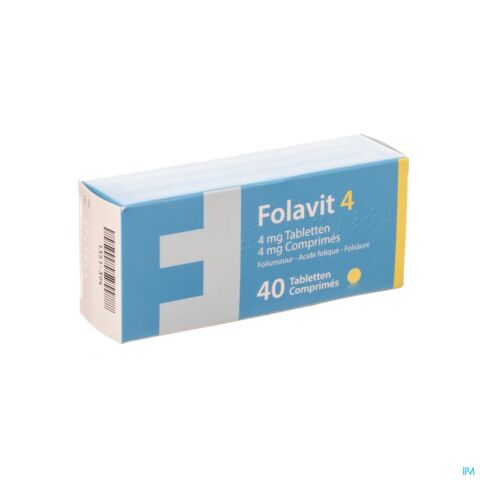 Folavit 4mg Foliumzuur 40 Capsules