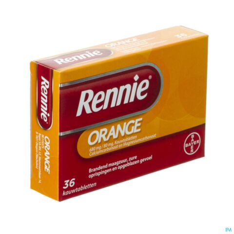 Rennie Orange 680mg/80mg Kauwtabletten 36