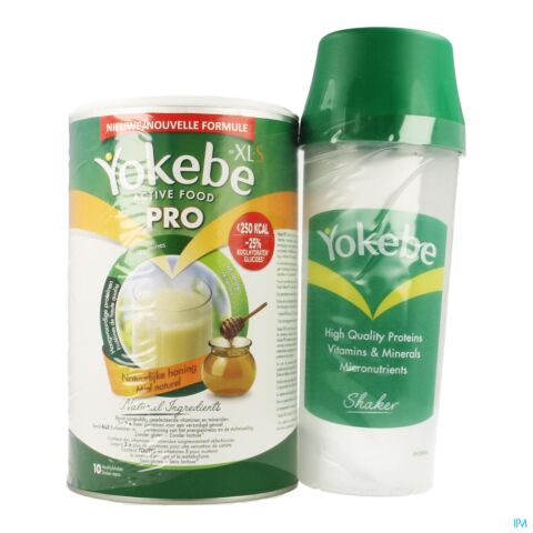 Yokebe Pro By Xls Natuurlijke Honing 400g + Shaker