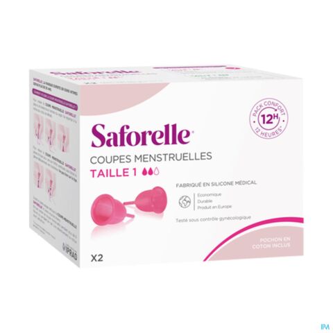 Saforelle Cup Protect Comfortpakket Menstruatie Cups 2 Stuks Maat 1
