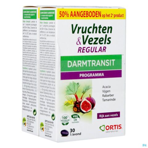 Ortis Vruchten & Vezels Regular Comp 2x30 2e -50%