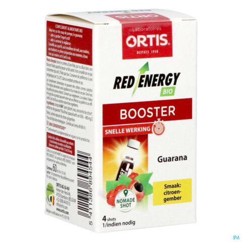 Ortis Red Energy Citron Gingembre Bio Shots 4x15ml