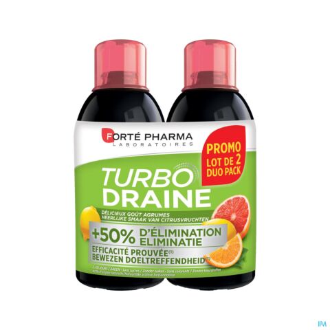 Forté Pharma Turbodraine Citrusvruchten Duopack 2x500ml