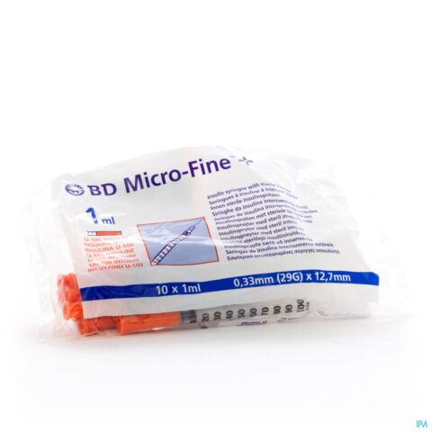 BD Microfine+ Insulinespuit 1ml 29g 12,7mm 10 Stuks
