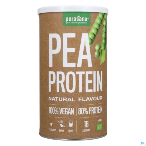 Purasana Vegan Erwrt Protein 80% Naturel Bio 400g