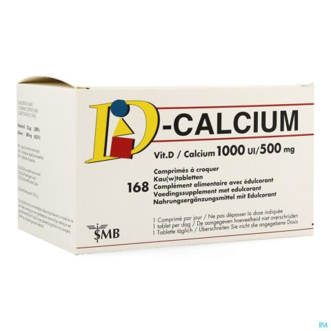 D Calcium 1000ie 500mg Kauwtabl 168