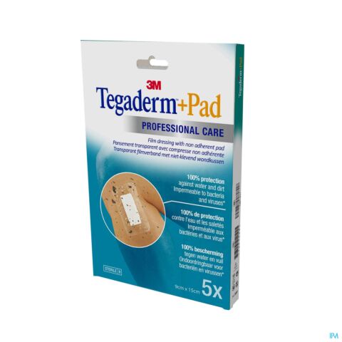 Tegaderm + Pad 3M Transparant Steriel 9x15cm 5 Stuks