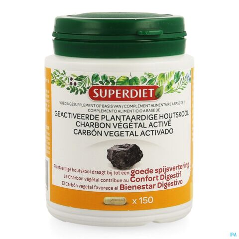 Super Diet Plantaardige Houtskool Actief Caps 150