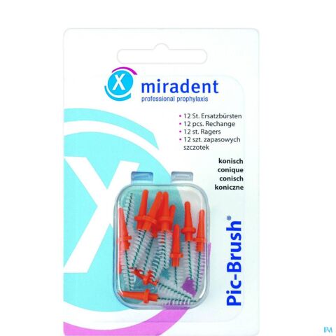 Miradent Pic-brush Borsteltje Oranje 12 stuks