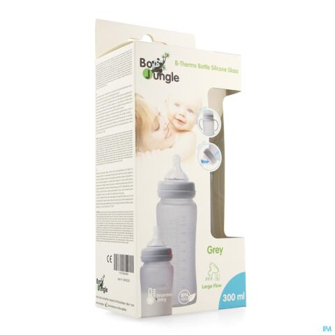 B-thermo Glass Bottle 300ml Grey