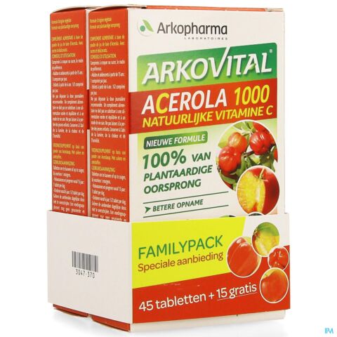 Arkovital Acerola 1000 Family Pack 45 Tabletten + 15 Gratis